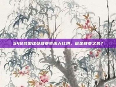 542各国球员联赛表现大比拼，谁是联赛之最？