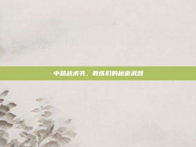 中超战术书，教练们的秘密武器