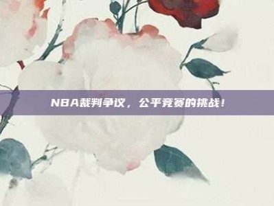 NBA裁判争议，公平竞赛的挑战！