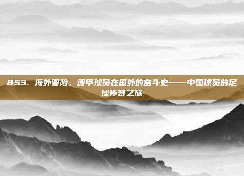 853. 海外冒险，德甲球员在国外的奋斗史——中国球员的足球传奇之旅