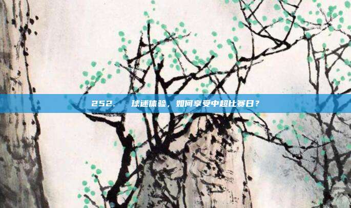 252. ⚽ 球迷体验，如何享受中超比赛日？